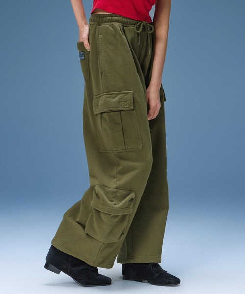 X-girl（エックスガール）の「VARIOUS POCKET SWEATPANTS（スウェットパンツ・レディース・ブラック/オリーブ/アッシュ・S/M）」の3枚目の写真