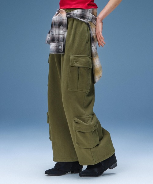 X-girl（エックスガール）の「VARIOUS POCKET SWEATPANTS（スウェットパンツ・レディース・ブラック/オリーブ/アッシュ・S/M）」の16枚目の写真