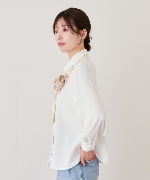Jayro(ジャイロ)の「2WAYダブルカラーボウタイブラウス(シャツ/ブラウス・レディース・ホワイト系その他・M)」の3枚目の写真