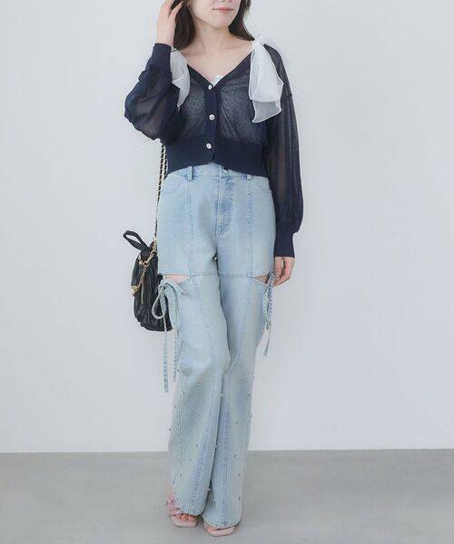 MAJESTIC LEGON（マジェスティックレゴン）の「UVカットシアーカーディガン（カーディガン/ボレロ・レディース・ブラック/アイボリー/ライトグレー/ピンク/ネイビー/ミント/ブルー/オフホワイト・MEDIUM）」の17枚目の写真