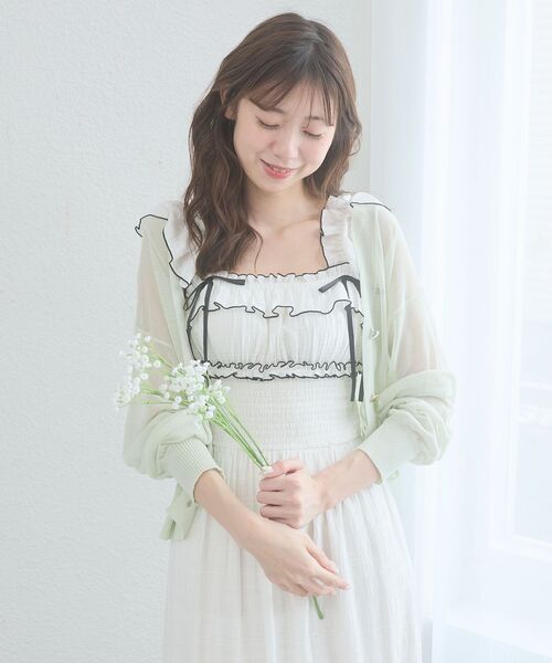 MAJESTIC LEGON(マジェスティックレゴン)の「UVカットシアーカーディガン(カーディガン/ボレロ・レディース・ブラック/アイボリー/ライトグレー/ピンク/ネイビー/ミント/ブルー/オフホワイト・MEDIUM)」の18枚目の写真