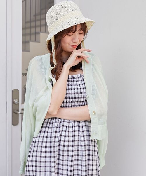 MAJESTIC LEGON(マジェスティックレゴン)の「UVカットシアーカーディガン(カーディガン/ボレロ・レディース・ブラック/アイボリー/ライトグレー/ピンク/ネイビー/ミント/ブルー/オフホワイト・MEDIUM)」の21枚目の写真