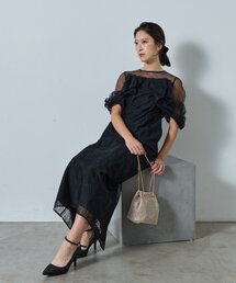 goocy（グーシー）の「【オケージョン】チュール切替ペンシルドレス（ワンピース）」