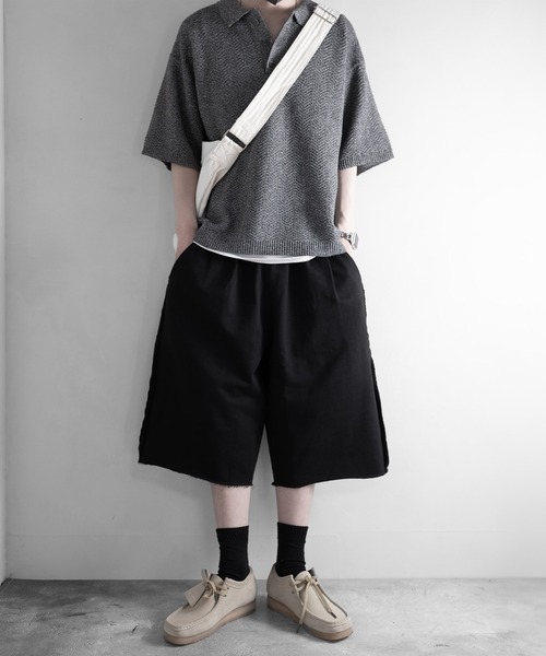 RUUBON(ルーボン)の「【RUUBON】cutoff sweat half pants / カットオフスウェットハーフパンツ(スウェットパンツ・メンズ・グレー/ブラック・S/L/M)」の9枚目の写真