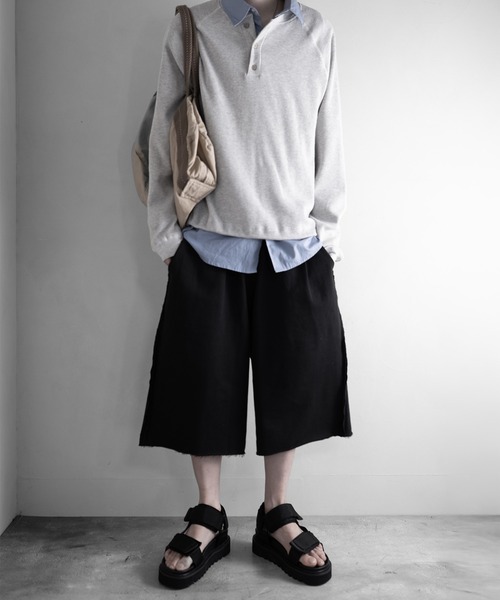 RUUBON(ルーボン)の「【RUUBON】cutoff sweat half pants / カットオフスウェットハーフパンツ(スウェットパンツ・メンズ・グレー/ブラック・S/L/M)」の19枚目の写真