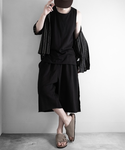RUUBON(ルーボン)の「【RUUBON】cutoff sweat half pants / カットオフスウェットハーフパンツ(スウェットパンツ・メンズ・グレー/ブラック・S/L/M)」の22枚目の写真