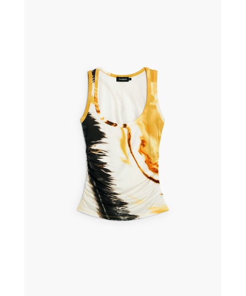 Desigual(デシグアル)の「アニマルグラフィックリブノースリーブトップス(Tシャツ/カットソー・レディース・イエロー・XL/L/M/S/XS)」の4枚目の写真