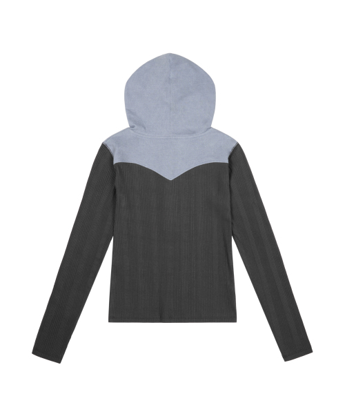 AAKAM(アーカム)の「Ribbed Contrast Button Hoodie (Dark Gray)(パーカー・レディース・その他・1/2)」の18枚目の写真