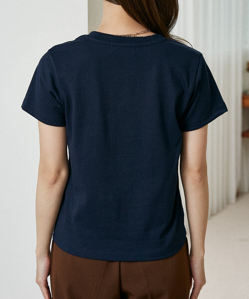 PUBLUX(パブリュクス)の「PUBLUX/パブリュクス ピコレース ヘンリーネック Tシャツ 限定展開(Tシャツ/カットソー・レディース・チャコールグレー/ネイビー/ブラウン/ライトグレー・フリ-)」の21枚目の写真