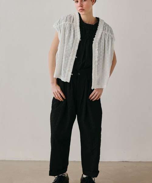 Kelen（ケレン）の「「KELEN / ケレン」刺繍コットンコクーンパンツ（その他パンツ・レディース・ブラック/オフホワイト・M/S）」の5枚目の写真