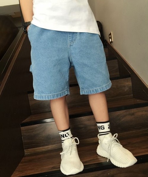 aimoha(アイモハ)の「【aimoha-KIDS-】デニムハーフパンツ (SS)(デニムパンツ・キッズ・ブラック/ブルー・160/150/140/130/120/110)」の2枚目の写真