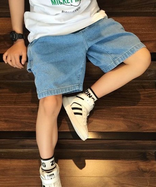 aimoha(アイモハ)の「【aimoha-KIDS-】デニムハーフパンツ (SS)(デニムパンツ・キッズ・ブラック/ブルー・160/150/140/130/120/110)」の3枚目の写真