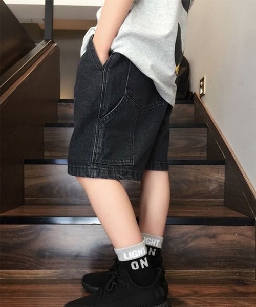 aimoha(アイモハ)の「【aimoha-KIDS-】デニムハーフパンツ (SS)(デニムパンツ・キッズ・ブラック/ブルー・160/150/140/130/120/110)」の11枚目の写真