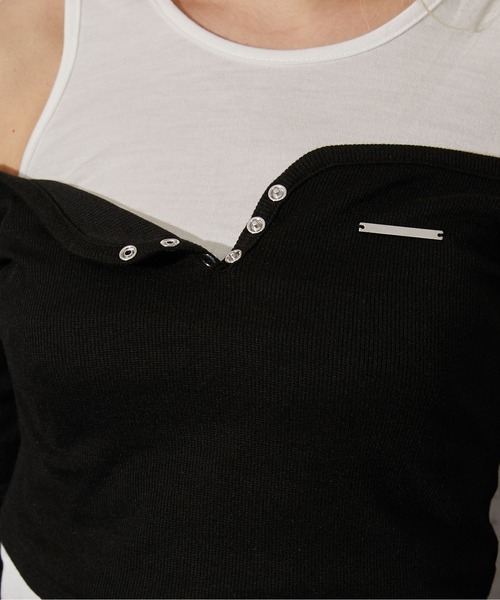 GORGE(ゴージ)の「《肩あき・プレート付き》トップス/カジュアル×モード/春秋/全3色(Tシャツ/カットソー・レディース・チャコール/グレー/ブラック・F)」の14枚目の写真