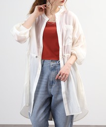 M'S STYLE ラインアクセントシアーシャツ