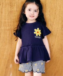 apres les cours | フラワーワッペンペプラムモチーフ半袖Tシャツ(Tシャツ/カットソー)