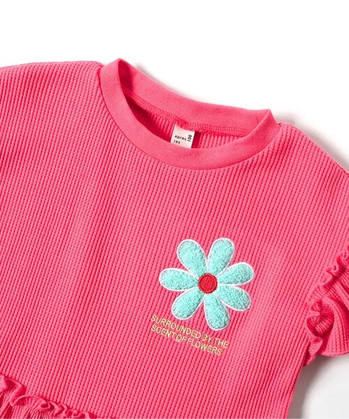 apres les cours（アプレレクール）の「フラワーワッペンペプラムモチーフ半袖Tシャツ（Tシャツ/カットソー・キッズ・ラベンダー/ミント/ネイビー/オレンジ/イエロー/ピンク・80/90/100/110/120/130/140）」の18枚目の写真