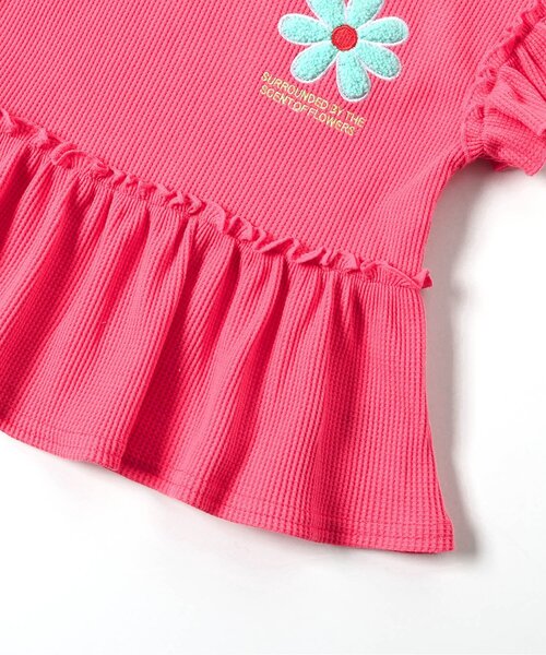 apres les cours（アプレレクール）の「フラワーワッペンペプラムモチーフ半袖Tシャツ（Tシャツ/カットソー・キッズ・ラベンダー/ミント/ネイビー/オレンジ/イエロー/ピンク・80/90/100/110/120/130/140）」の20枚目の写真