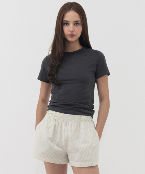 LAZYZ（レイジジ）の「サマー デイリー Tシャツ (4色)（Tシャツ/カットソー・レディース・オリーブ/ホワイト/ネイビー/チャコールグレー・FREE）」の11枚目の写真