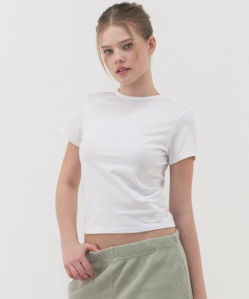 LAZYZ（レイジジ）の「サマー デイリー Tシャツ (4色)（Tシャツ/カットソー・レディース・オリーブ/ホワイト/ネイビー/チャコールグレー・FREE）」の10枚目の写真