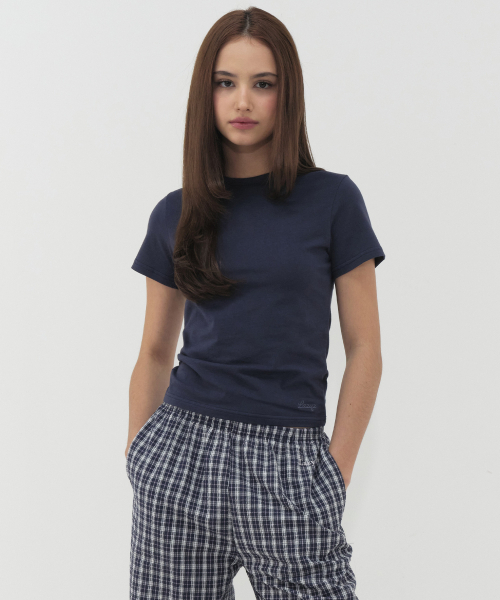 LAZYZ（レイジジ）の「サマー デイリー Tシャツ (4色)（Tシャツ/カットソー・レディース・オリーブ/ホワイト/ネイビー/チャコールグレー・FREE）」の9枚目の写真
