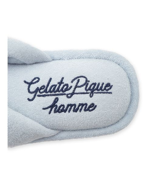 gelato pique(ジェラートピケ)の「【HOMME】パイルワンポイントロゴ刺繍サンダル(ルームシューズ/スリッパ・メンズ・ネイビー/イエロー/ブルー/ピンク・F)」の5枚目の写真