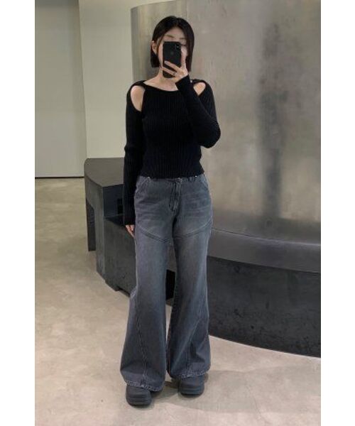 DIAGONAL(ダイアゴナル)の「DIAGONAL BOOTS CUT DENIM PANTS (black)(デニムパンツ・レディース・その他・SMALL/MEDIUM)」の4枚目の写真