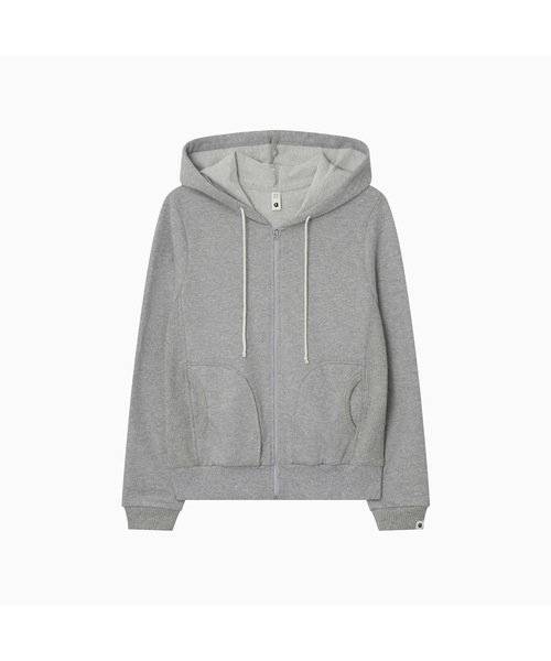 OHESHIO(オヘシオ)の「TWO-TONE WAFFLE HOODED ZIP-UP, MELANGE(パーカー・レディース・その他・FREE)」の1枚目の写真