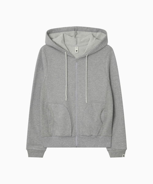 OHESHIO(オヘシオ)の「TWO-TONE WAFFLE HOODED ZIP-UP, MELANGE(パーカー・レディース・その他・FREE)」の7枚目の写真