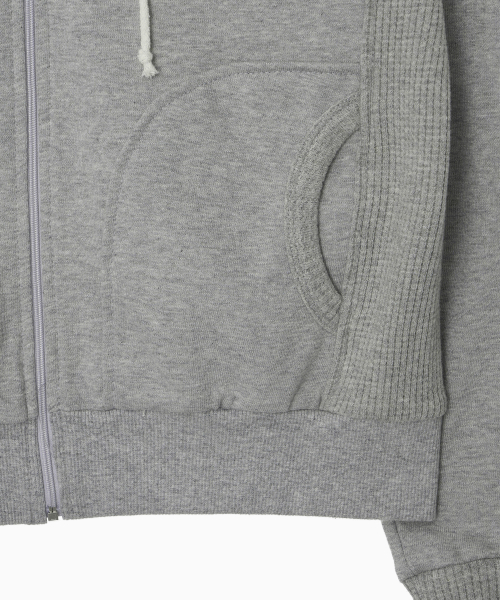 OHESHIO(オヘシオ)の「TWO-TONE WAFFLE HOODED ZIP-UP, MELANGE(パーカー・レディース・その他・FREE)」の11枚目の写真