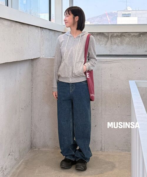 OHESHIO(オヘシオ)の「TWO-TONE WAFFLE HOODED ZIP-UP, MELANGE(パーカー・レディース・その他・FREE)」の12枚目の写真