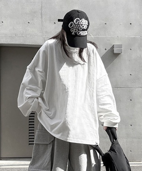 YACA（ヤーカ）の「Brushed Long Sleeve T-shirt/ブラッシュドロングスリーブTシャツ【unisex item】（Tシャツ/カットソー・レディース・ブラック/ホワイト・FREE）」の2枚目の写真
