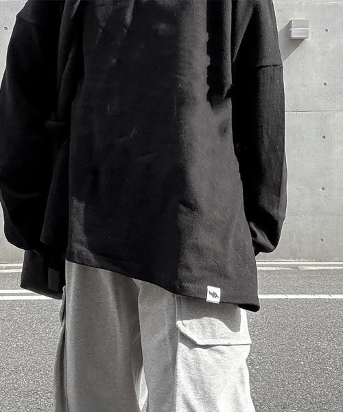 YACA（ヤーカ）の「Brushed Long Sleeve T-shirt/ブラッシュドロングスリーブTシャツ【unisex item】（Tシャツ/カットソー・レディース・ブラック/ホワイト・FREE）」の3枚目の写真