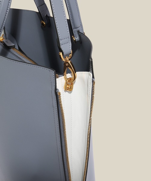 E'POR(エポール)の「【E'POR】Y BAG Large/A4対応・通勤(トートバッグ・レディース・ベージュ/ブルー系その他4・FREE)」の8枚目の写真