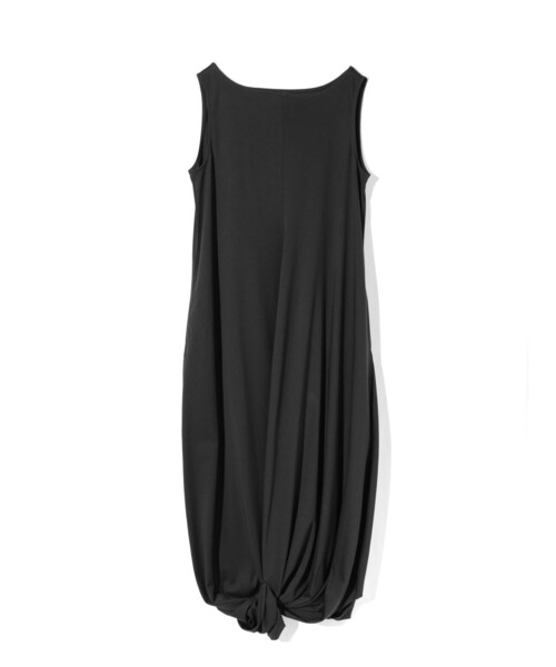 MIDIUMISOLID（ミディウミソリッド）の「MIDIUMISOLID for Ladies ジャージツイストヘムワンピース（ワンピース・レディース・ブラック/ネイビー/チャコールグレー・FREE）」の6枚目の写真