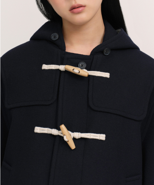 MUSINSA STANDARD WOMAN（ムシンサスタンダードウーマン）の「ウィメンズウールブレンドショートダッフルコート[ネイビー]（チェスターコート・レディース・その他・X-SMALL/SMALL/MEDIUM/LARGE）」の6枚目の写真
