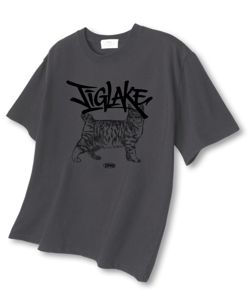 TI.GLAKE(ティーグレイク)の「キャットスケッチ オーバーサイズ 半袖Tシャツ ダークグレー(Tシャツ/カットソー・メンズ・その他・LARGE/X-LARGE/XX-LARGE)」の1枚目の写真