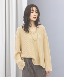 GLOBAL WORK | ペーパーヤーンニットプルオーバー長袖/646687(ニット/セーター)