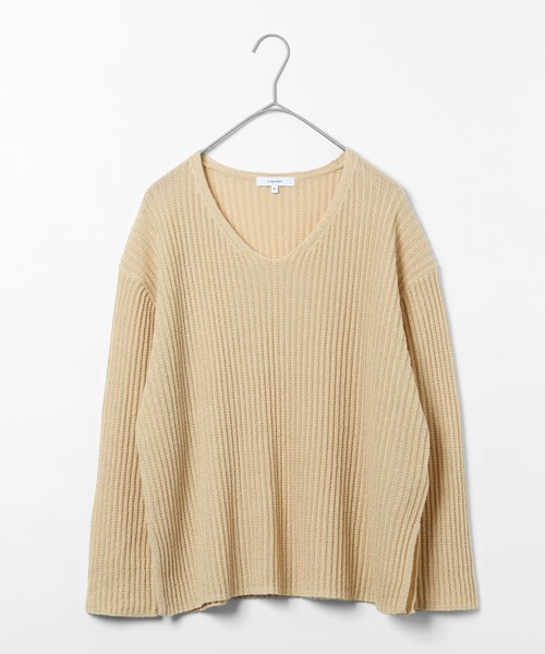 GLOBAL WORK(グローバルワーク)の「ペーパーヤーンニットプルオーバー長袖/646687(ニット/セーター・レディース・ダークブラウン/イエロー系/ナチュラル・MEDIUM/LARGE)」の10枚目の写真