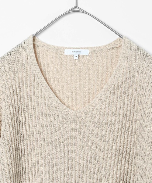 GLOBAL WORK(グローバルワーク)の「ペーパーヤーンニットプルオーバー長袖/646687(ニット/セーター・レディース・ダークブラウン/イエロー系/ナチュラル・MEDIUM/LARGE)」の12枚目の写真