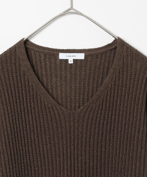 GLOBAL WORK(グローバルワーク)の「ペーパーヤーンニットプルオーバー長袖/646687(ニット/セーター・レディース・ダークブラウン/イエロー系/ナチュラル・MEDIUM/LARGE)」の18枚目の写真