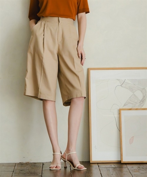 Maison INNESS(メゾンアイネス)の「リネン混バミューダパンツ(UVカット・接触冷感)<大きいサイズ有>(その他パンツ・レディース・カーキ/ライトベージュ・S/M/L/LL/3L/4L/5L)」の11枚目の写真