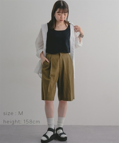 Maison INNESS(メゾンアイネス)の「リネン混バミューダパンツ(UVカット・接触冷感)<大きいサイズ有>(その他パンツ・レディース・カーキ/ライトベージュ・S/M/L/LL/3L/4L/5L)」の15枚目の写真
