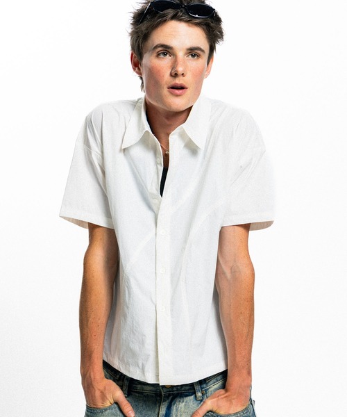 あーらん様 curve line half sleeve shirt / カーブライン半袖シャツ（シャツ