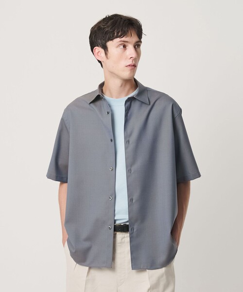 BEAUTY&YOUTH UNITED ARROWS(ビューティーアンドユースユナイテッドアローズ)の「尾州 TW レギュラー ショートスリーブ シャツ GRANDE TAPERD型 ウォッシャブル MADE IN JAPAN(シャツ/ブラウス・メンズ・コバルトブルー/オリーブ・S/XL/L/M)」の2枚目の写真