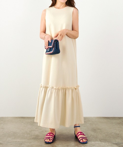 Liala×PG(リアラバイピージー)の「後ろリボン カットソー ワンピース Liala×PG(ワンピース・レディース・バーガンディー/ブラック/アイボリー・M/S)」の1枚目の写真
