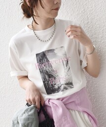SHIPS Colors（シップス カラーズ）の「SHIPS Colors:〈接触冷感・UVカット〉PARIS フォト TEE◇（Tシャツ/カットソー・レディース）」