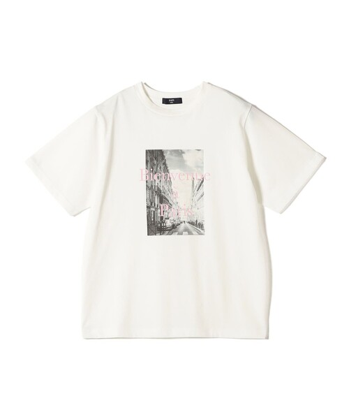 SHIPS Colors(シップス カラーズ)の「SHIPS Colors:〈接触冷感・UVカット〉PARIS フォト TEE◇(Tシャツ/カットソー・レディース・ダークグレー/オフホワイト/ブラウン・ONE SIZE)」の4枚目の写真