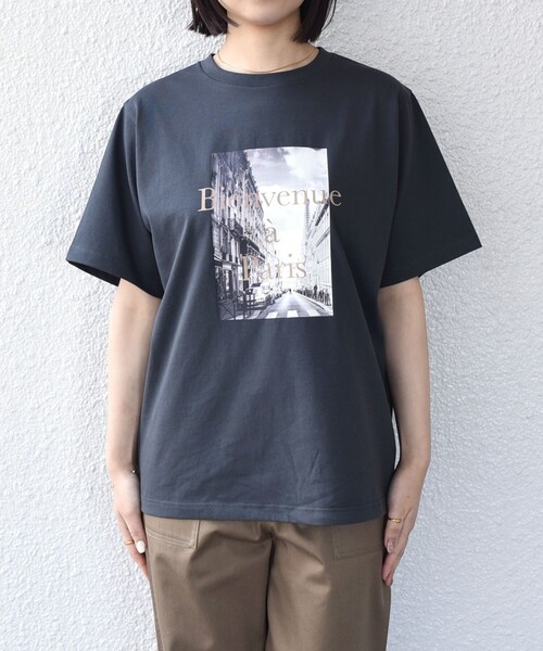 SHIPS Colors(シップス カラーズ)の「SHIPS Colors:〈接触冷感・UVカット〉PARIS フォト TEE◇(Tシャツ/カットソー・レディース・ダークグレー/オフホワイト/ブラウン・ONE SIZE)」の14枚目の写真