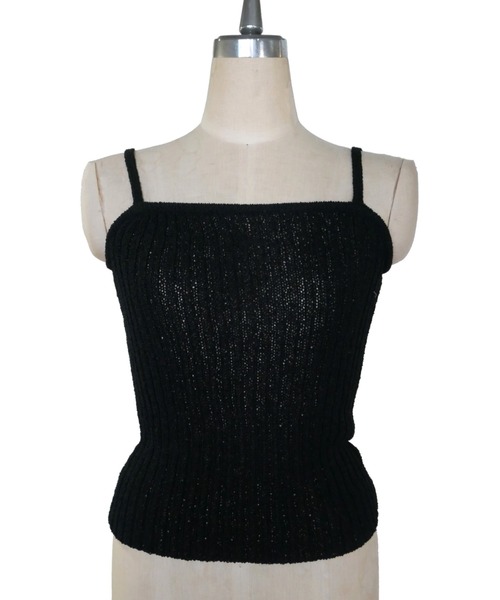 My shawty（ﾏｲｼｬｳﾃｨｰ）の「bustier set mesh top（ニット/セーター・レディース・ブラック/アイボリー・FREE）」の4枚目の写真